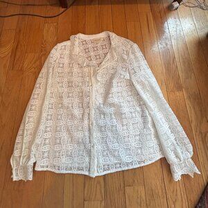 Sezane Chlo Shirt in White Cotton Worn Once Size 44 (US 12)